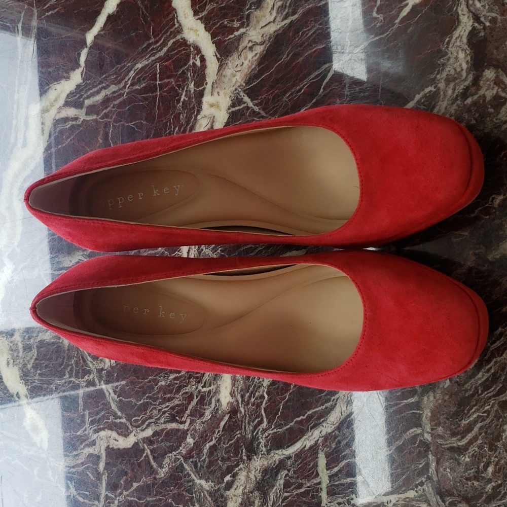 Copper Key Flirty Suede Platform Pumps